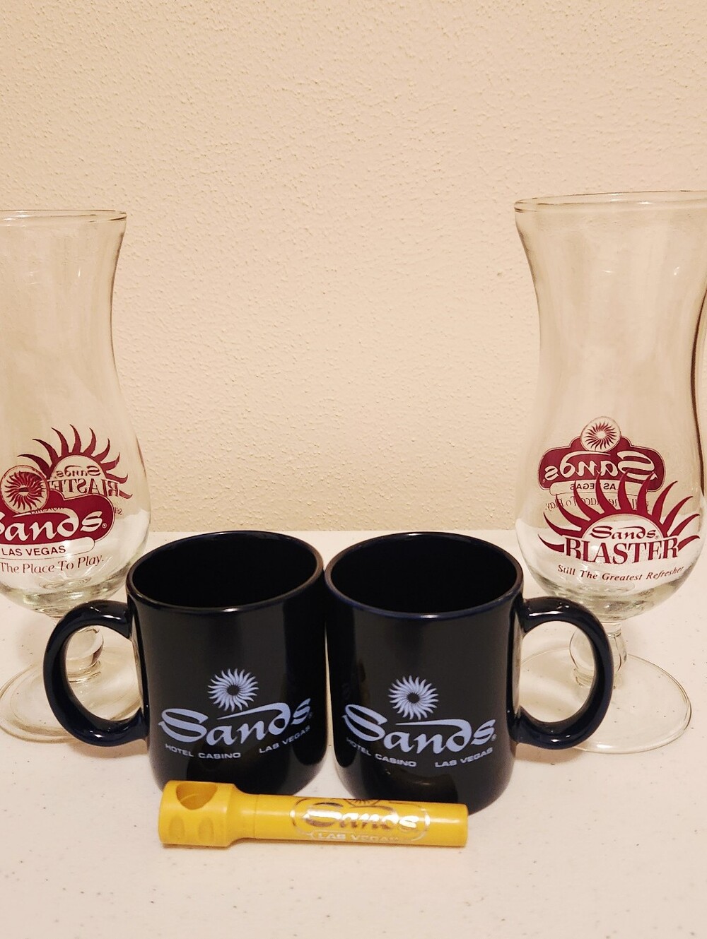 Vintage Sands Casino Las Vegas Cocktail Glasses Bottle Opener Coffee Mugs